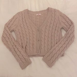 Sparkly Pink Cable Cardigan From Lulurain